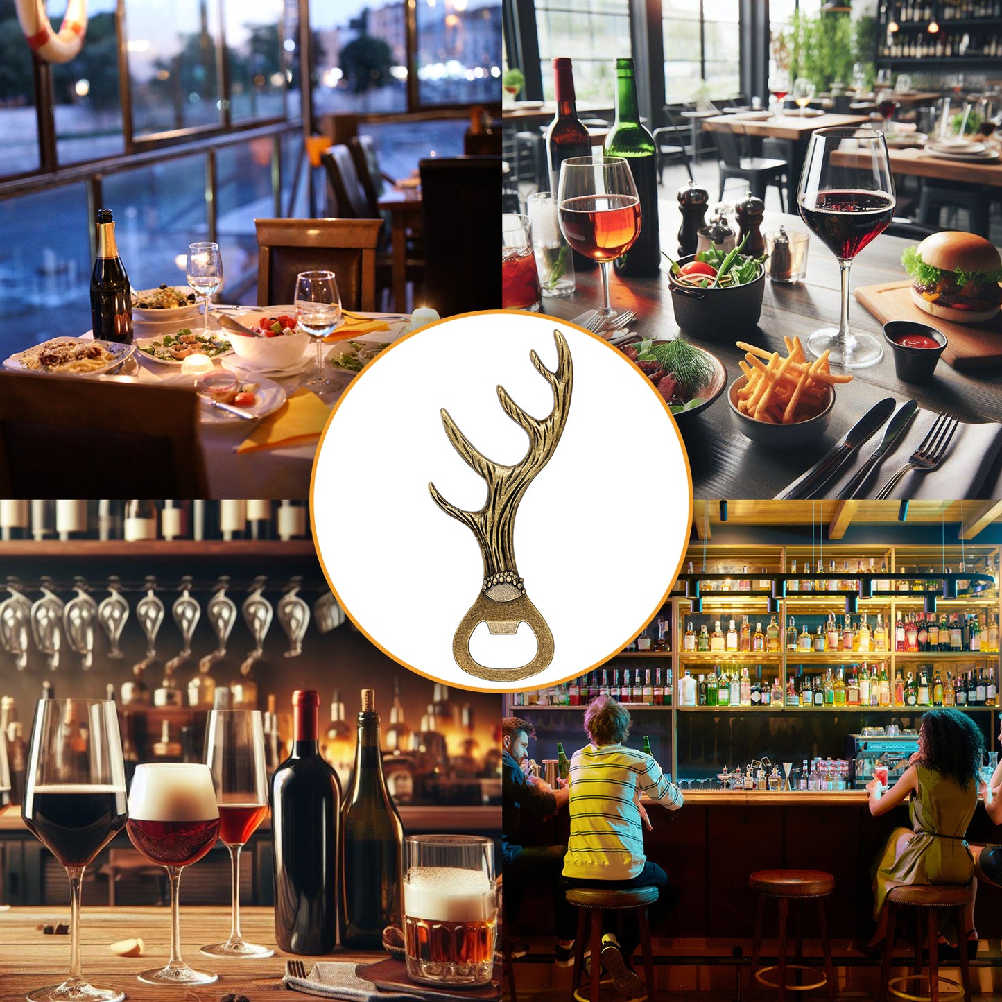 Deer Antler Bottle Opener - Zinc Alloy Kitchen Tool