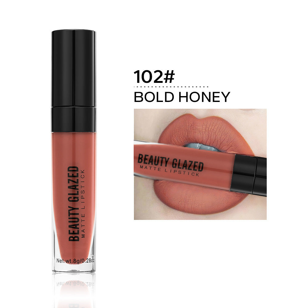 Large Capacity Waterproof Non-Stick Lipstick - 8ml Velvet Matte Lip Gloss for Dry Skin