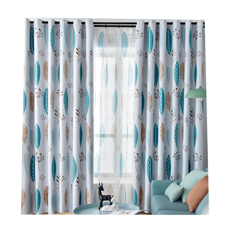 Nordic Style Leaf-Shading Curtain for Bedroom & Living Room - Modern Home Textile
