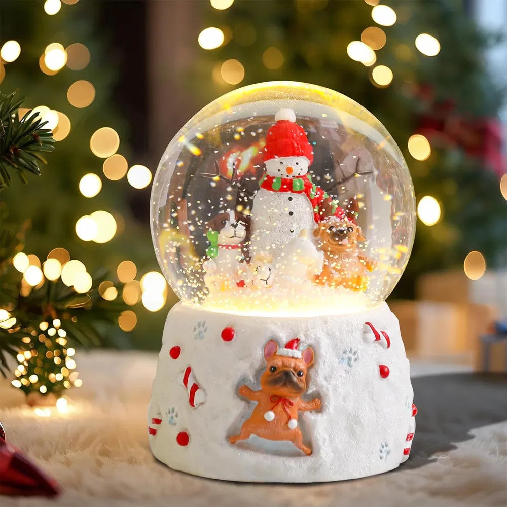 Musical Christmas Snow Globe with Gingerbread Village - 8 Songs