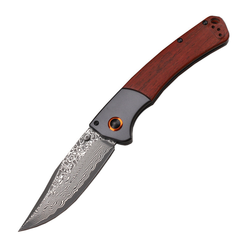 Outdoor Camping Survival Pocket Knife with Wooden Handle