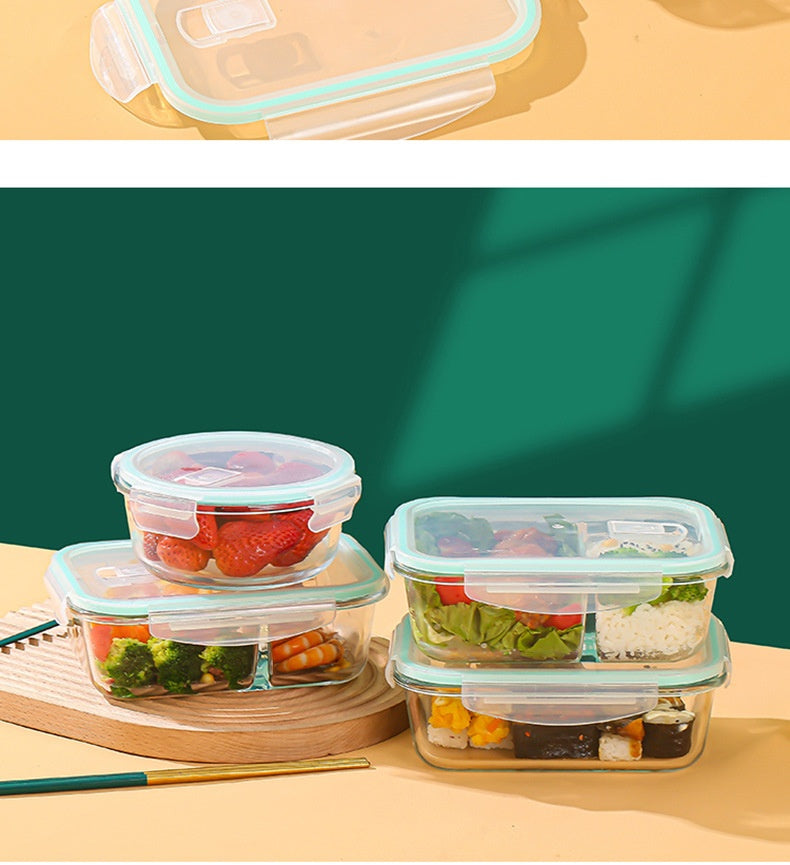 Glass Lunch Box Food Grade Sealed Container for Microwave Oven