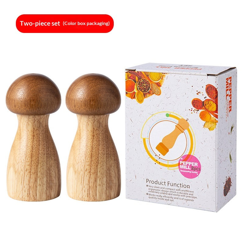 Solid Wood Salt and Pepper Grinder Set - Acacia & Oak Finish, Modern Kitchen Accessory