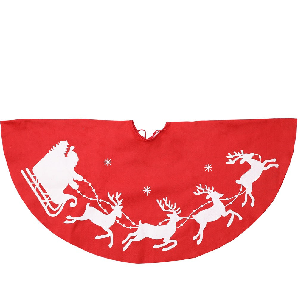 Christmas Elk Tree Skirt 100cm Holiday Decoration for Christmas Tree