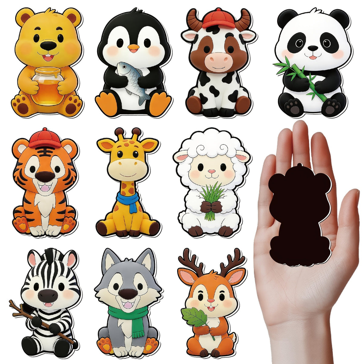 Animal-Shaped Magnetic Tile Set - 10PCS Cute Home Decor Magnet