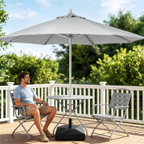 Heavy Duty Fillable Patio Umbrella Base with Wheels - Universal Fit