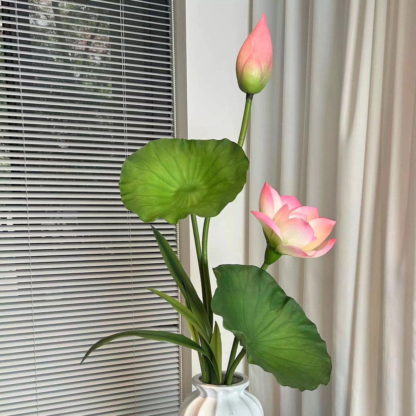 Fake Lotus Flower Decorations Set - Pink, White, Pollen & Blooming Styles