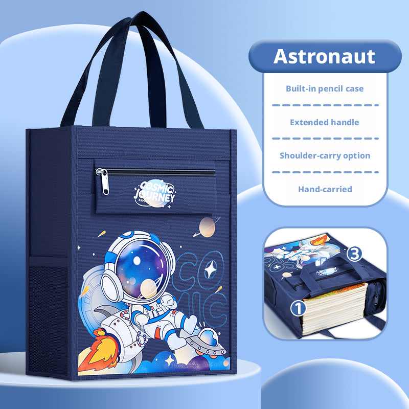 Kids Hand-Held Astronaut Bag - Navy Blue Oxford Cloth, Vertical Style