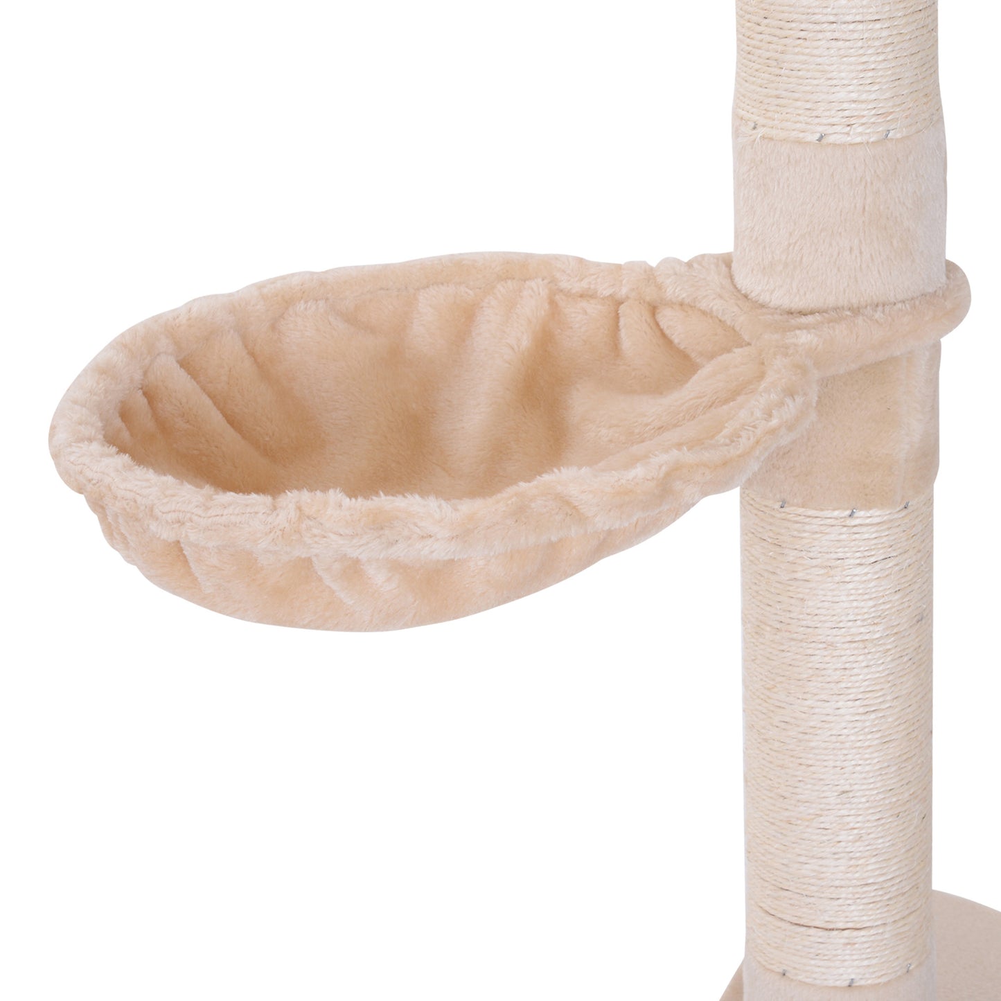 Adjustable 102-Inch Cat Tree Tower with Multiple Platforms and Scratching Posts - Beige