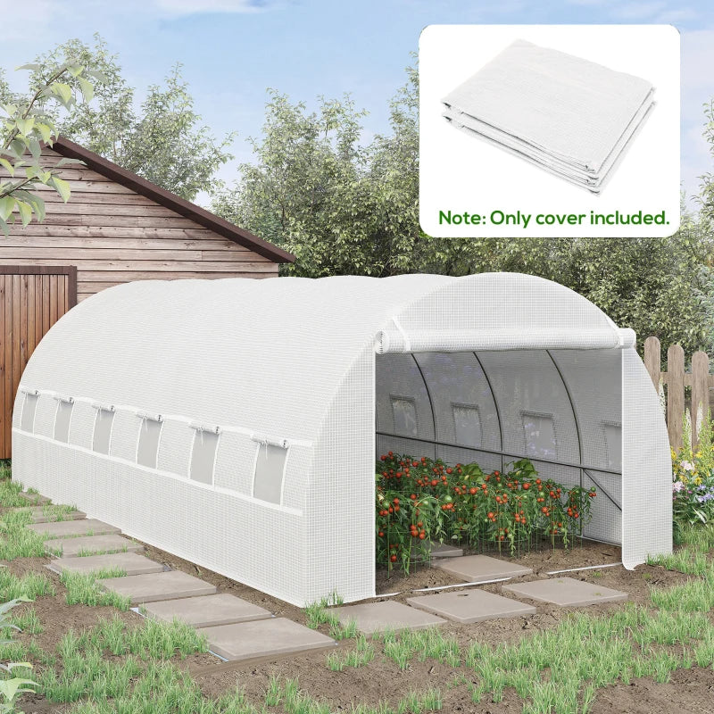Heavy Duty Waterproof Greenhouse Cover with Windows & Reinforcement Grid