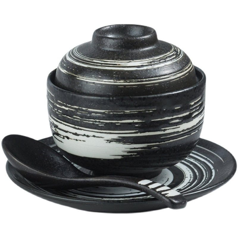 Porcelain Bowl with Lid Set - Round Kitchen Dinnerware, Multiple Colors