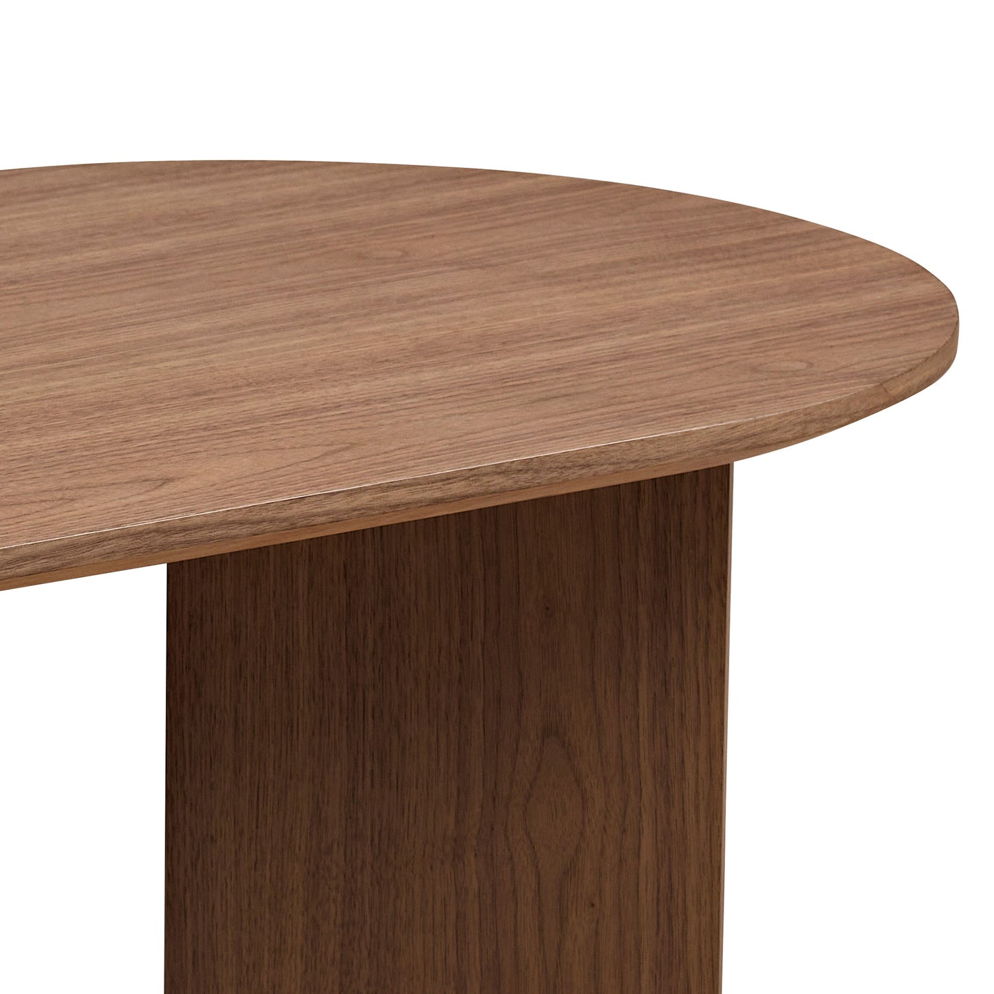 Modern Walnut Coffee Table - 39.37 Inch Oval MDF Design