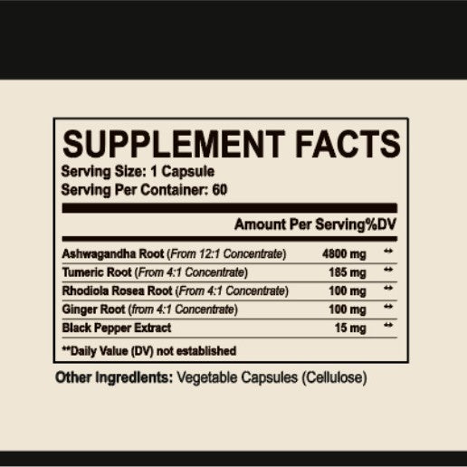 Ashwagandha Capsules Vitamin Supplement