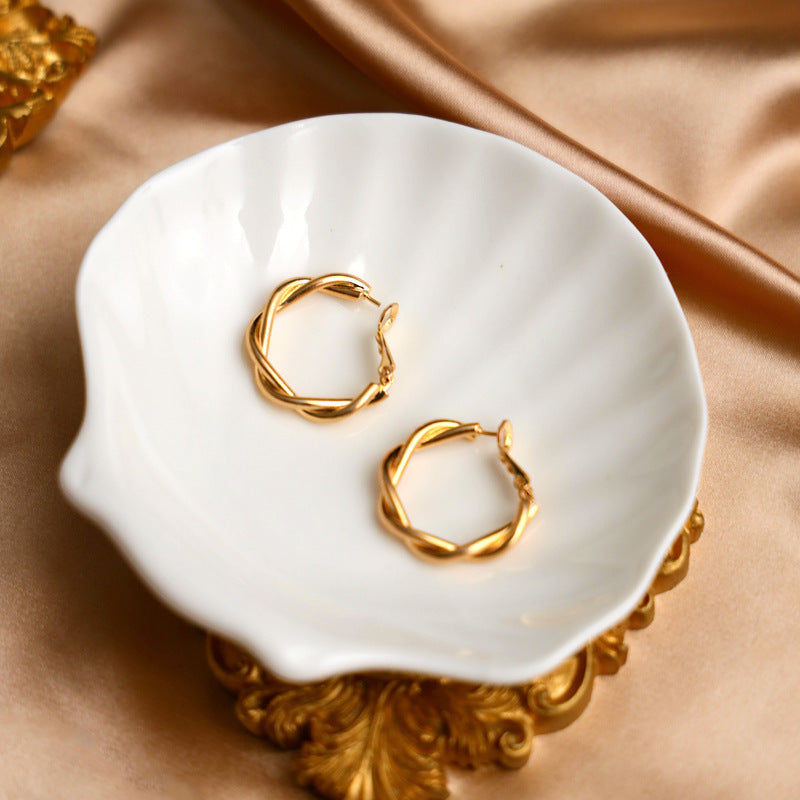 Jewelry Display Shell Tray for Earrings, Necklaces & Rings - Ceramic & Wrought Iron