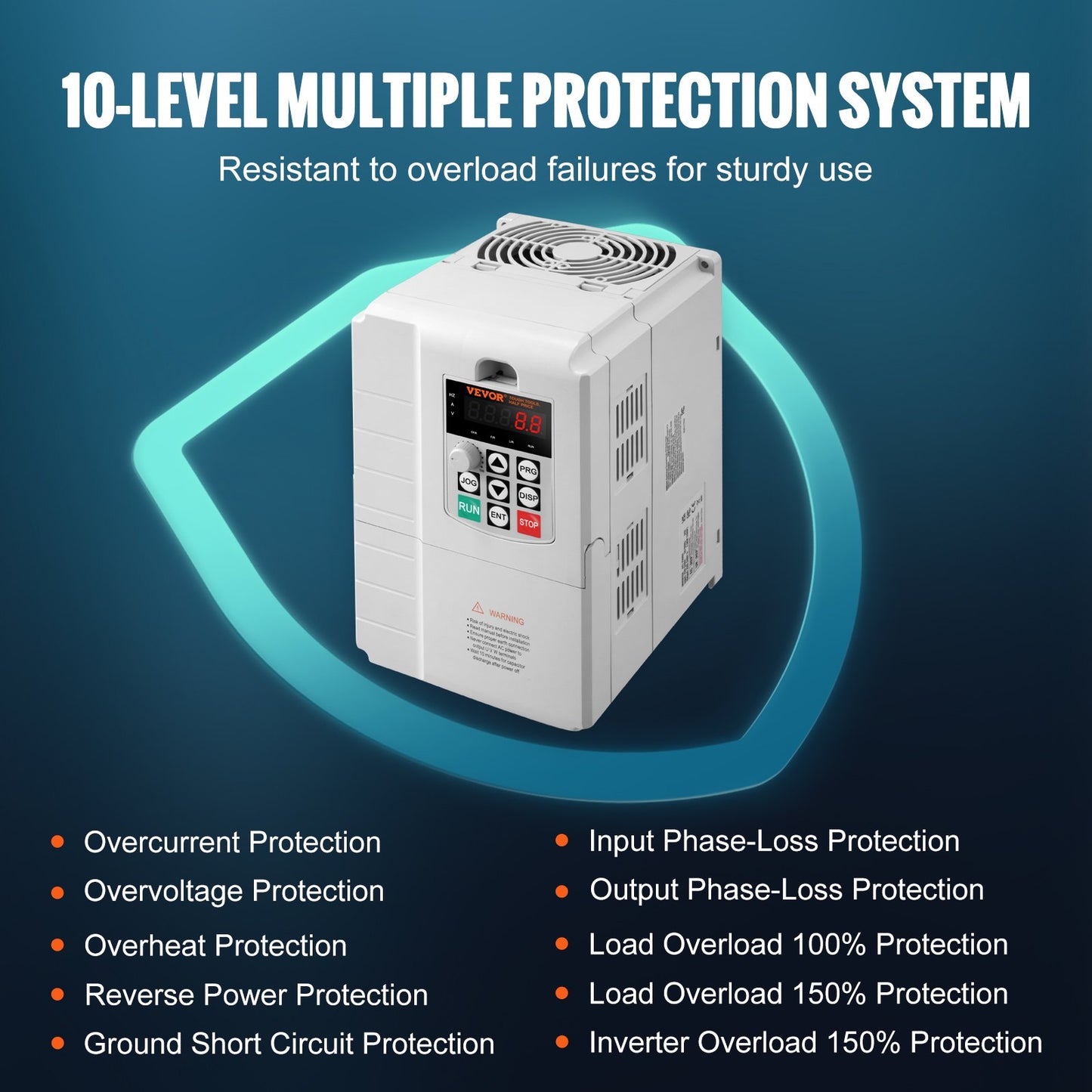 VFD 7.5KW 34A 10HP Variable Frequency Drive for 3-Phase Motors