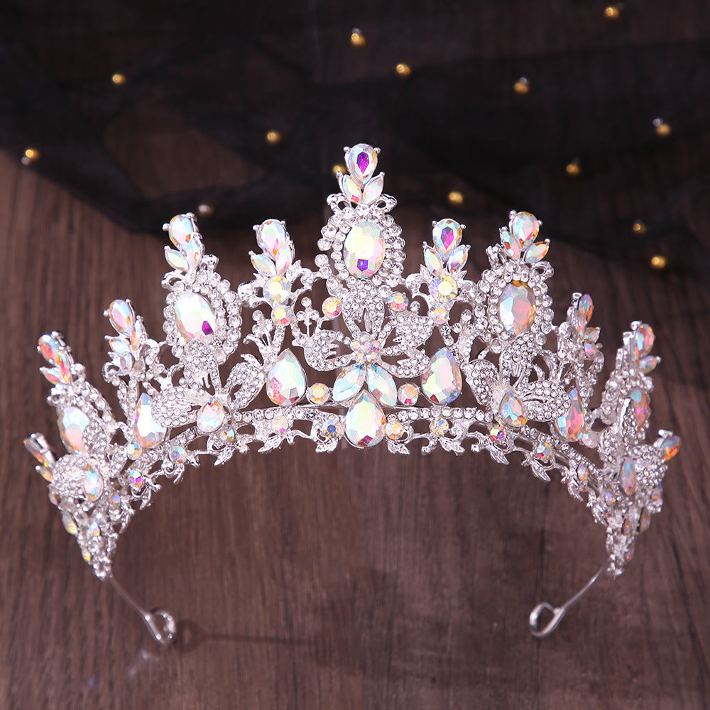Luxury Bridal Crown Headpiece with Crystal Cross Design for Wedding & Special Occasions