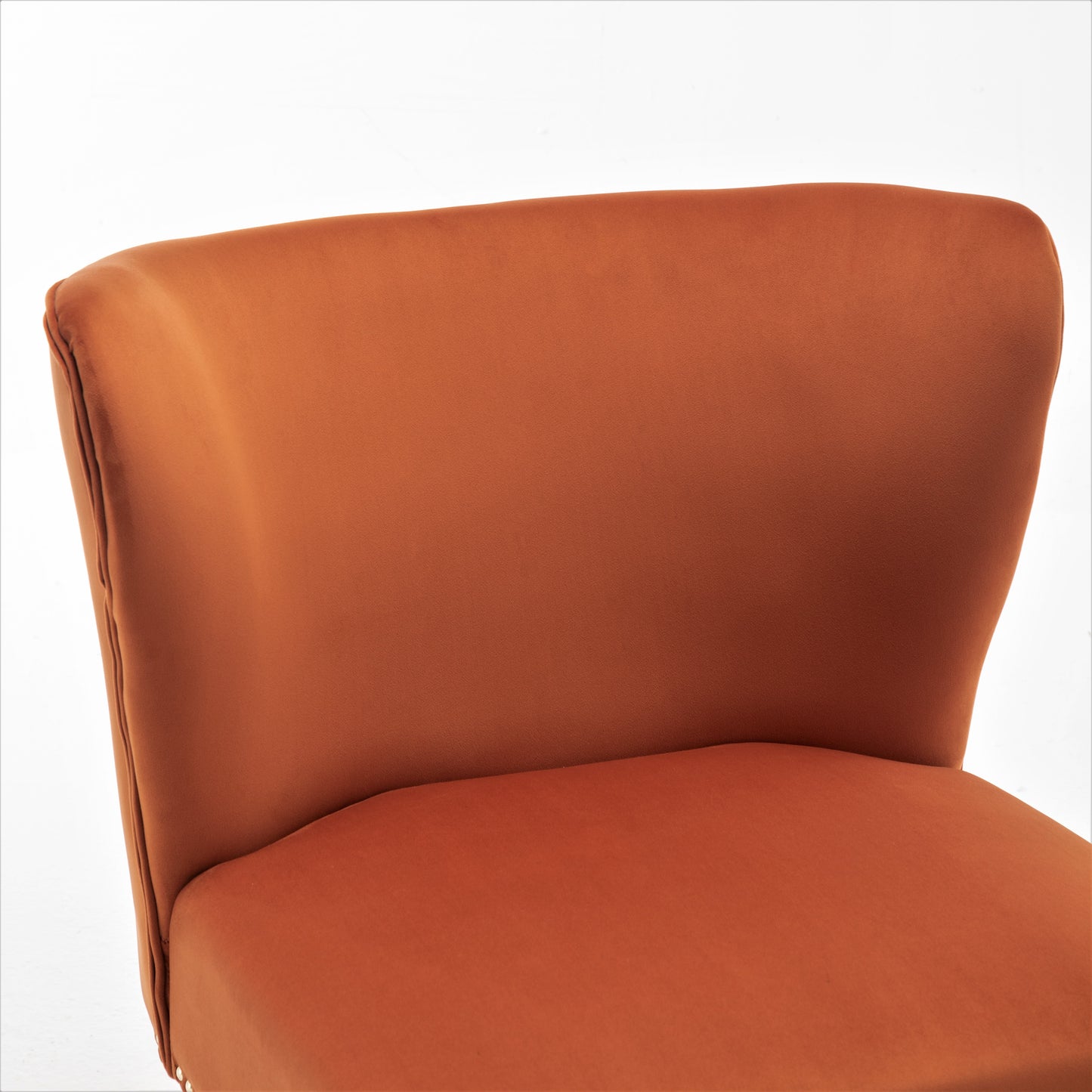 Printed Cloth Accent Chair, Armless Slipper Chair With Metal Legs,