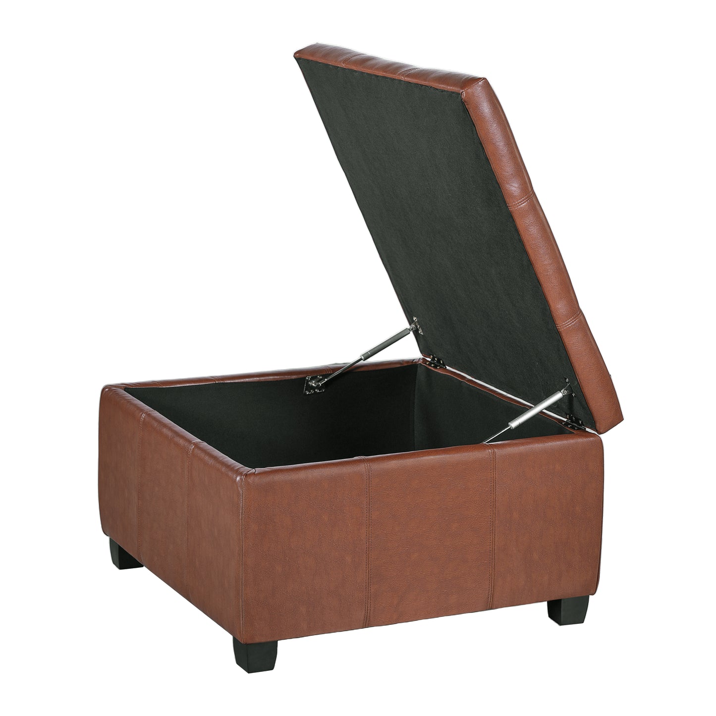 Richmond Storage Ottoman - Brown Faux Leather