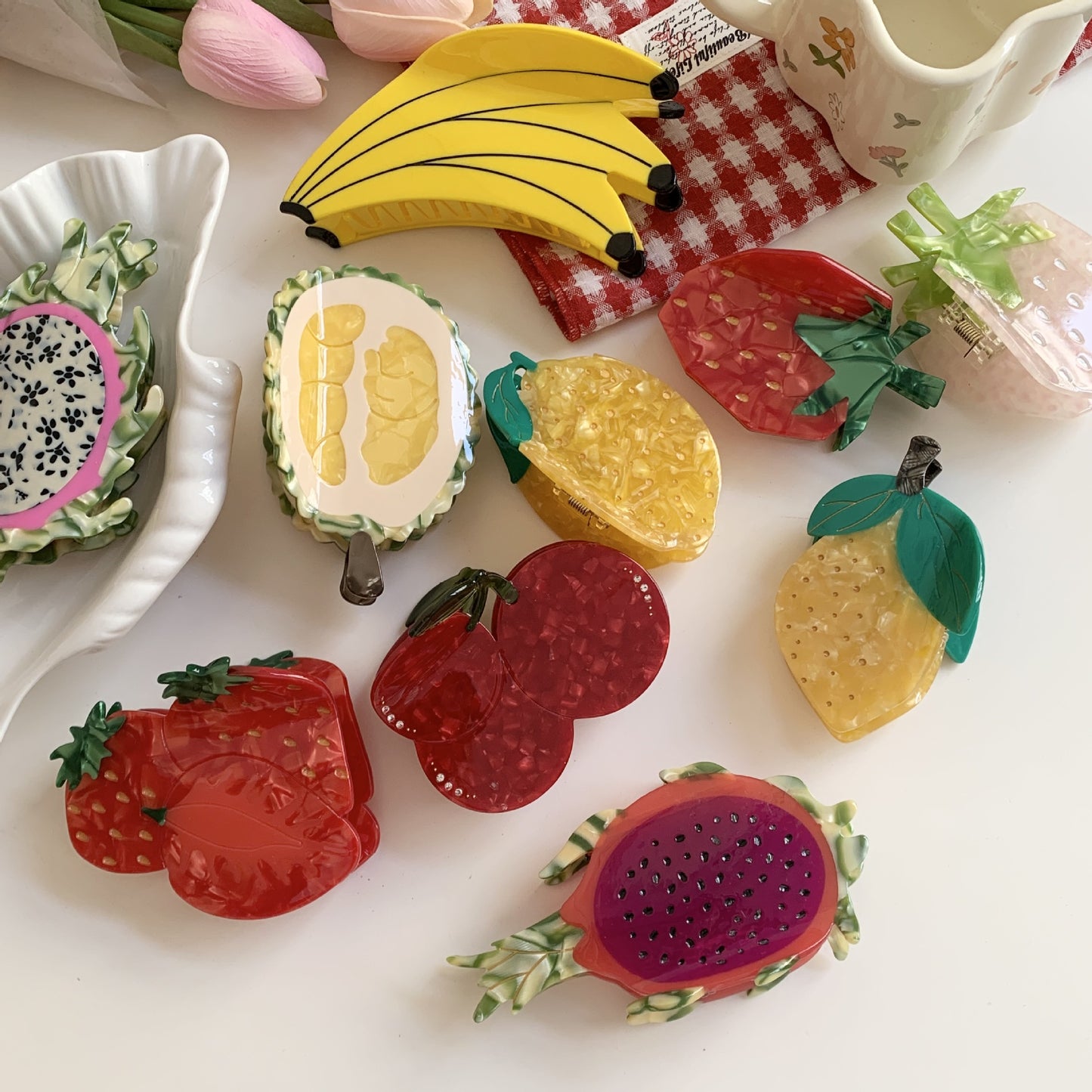 Korean Style Fruit Acetate Hair Claw Clip - Multiple Designs