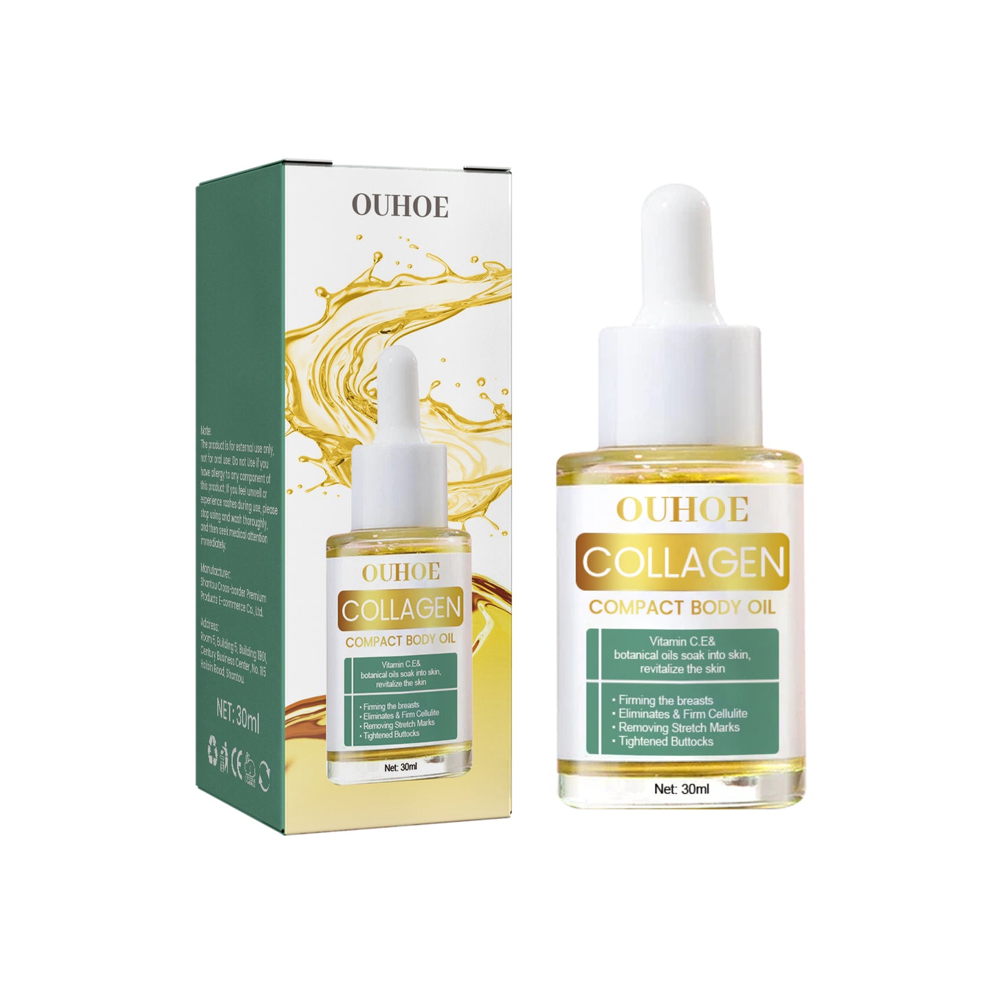 Collagen Firming Body Oil - Moisturizing Massage Oil for Skin Tightening