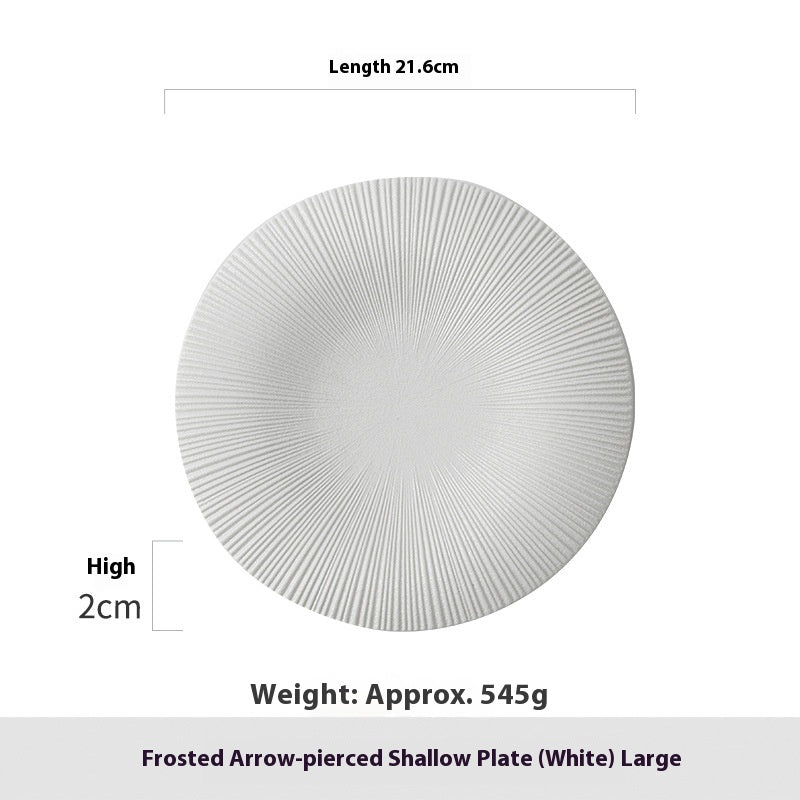 Ceramic Western Food Plate Set - Porcelain Dinner Flat & Shallow Plates