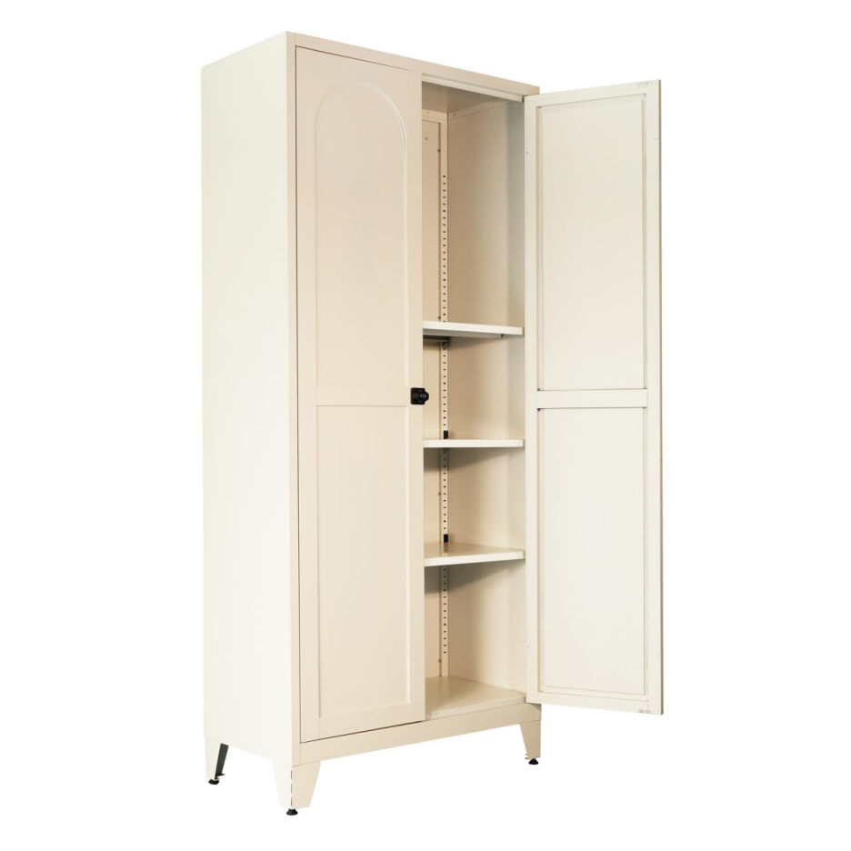 71'' Metal Storage Cabinet with Lock & Adjustable Shelves - Beige