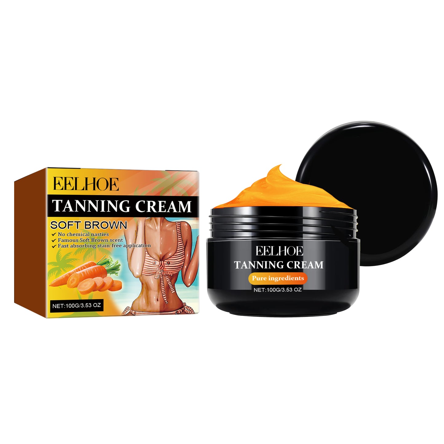 Natural Tanning Cream with Carrot Seed Oil & Cocoa Butter - 100g