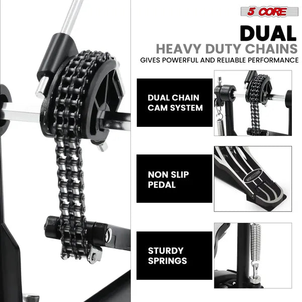 Heavy Duty Adjustable Bass Drum Pedal with Felt Beater