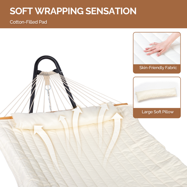 Heavy Duty Adjustable Hammock Set with Stand - Beige
