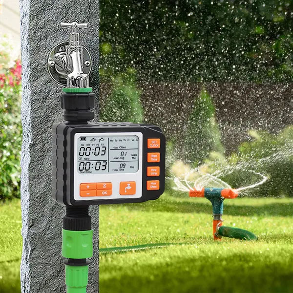 Garden Sprinkler Timer with 3 Watering Programs Digital Control Watering Schedule