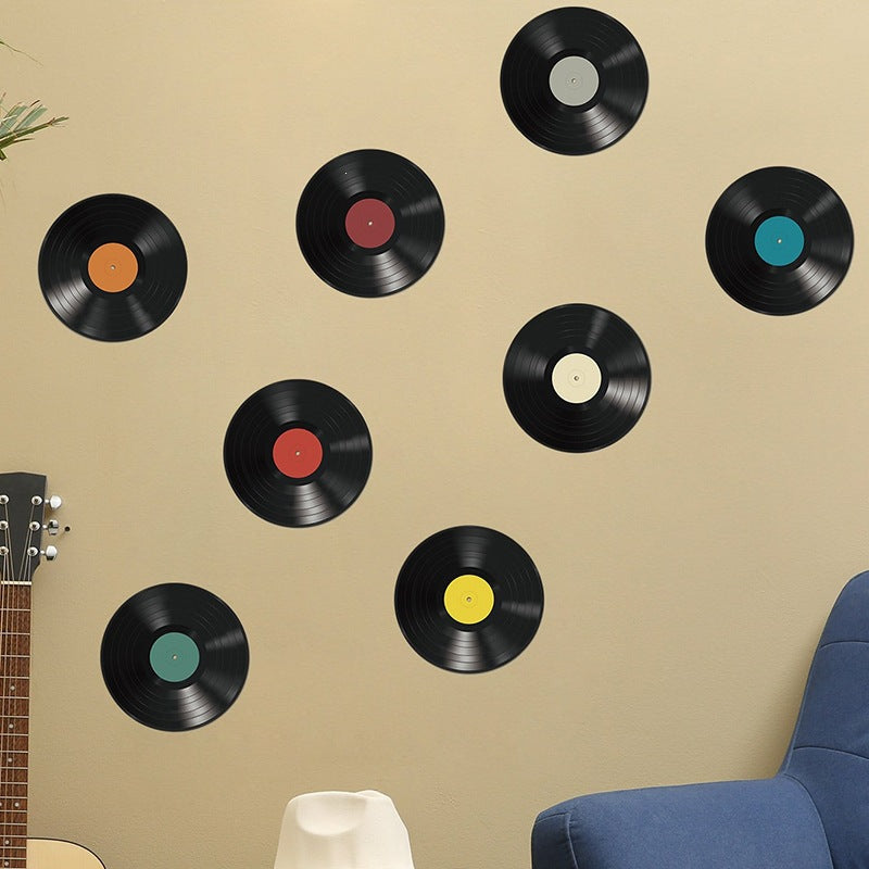 Music Record Shaped Wall Sticker for Bedroom & Living Room Decor
