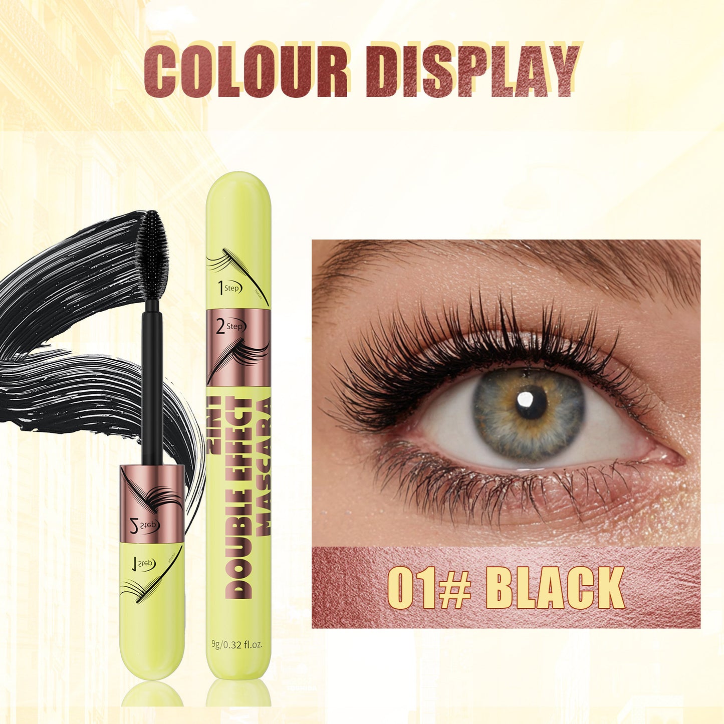 Long & Voluminous Waterproof Mascara - Natural Lengthening & Thickening