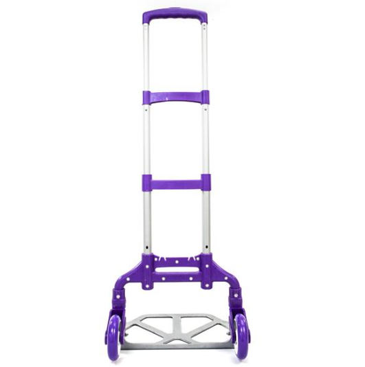 Portable Foldable Telescopic Luggage Cart with Max 165 lbs Capacity - Purple