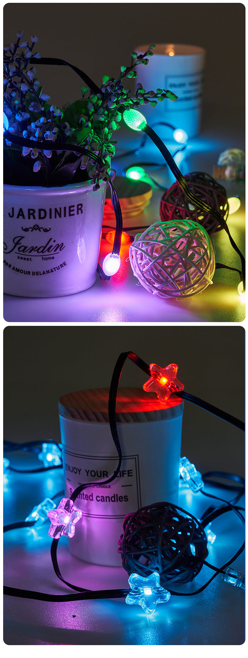 RGB Color LED Fairy String Lights 10M 50/66 Bulbs Remote & App Control