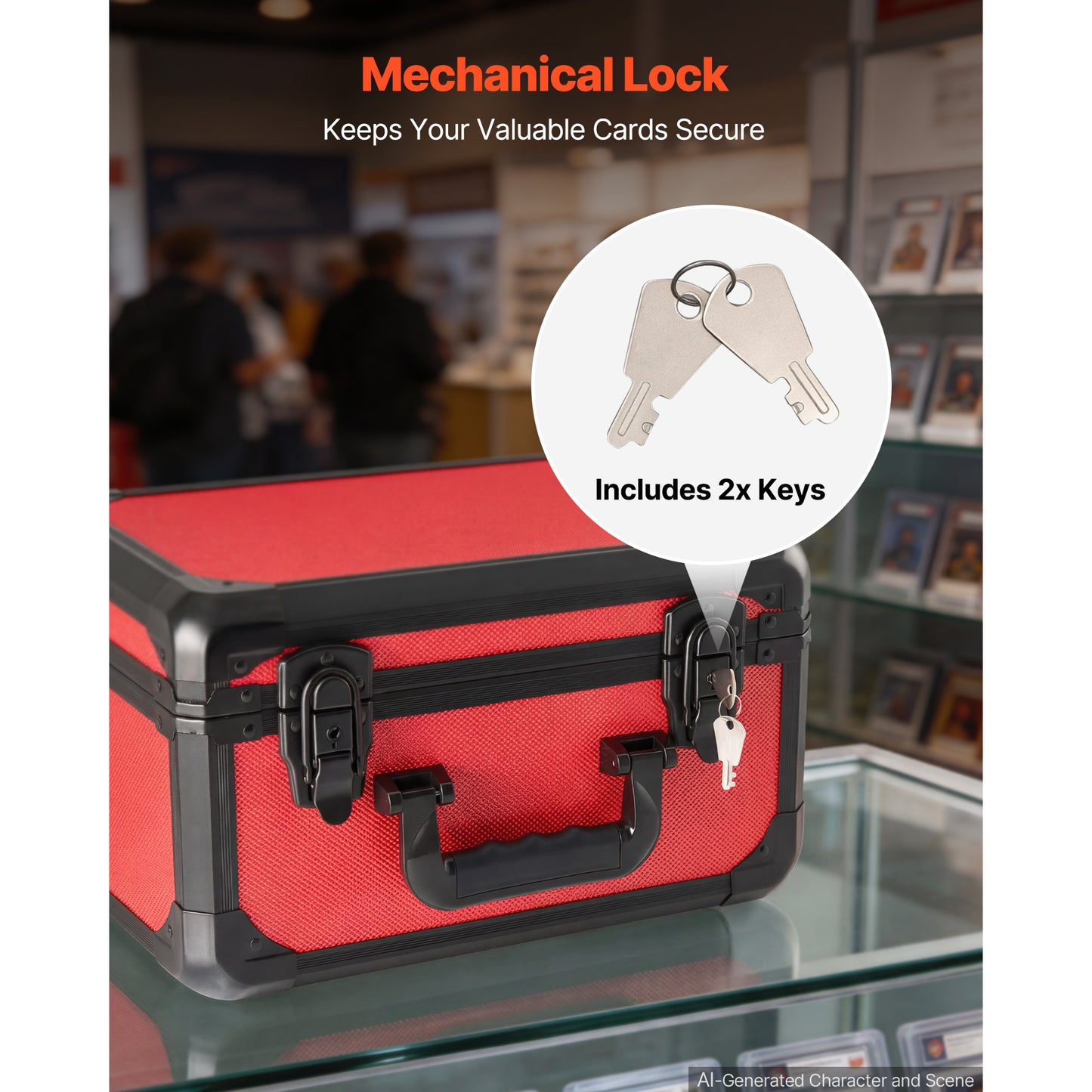 Card Slab Storage Box with Lock and Dividers for Trading Cards - Holds 76 PSA, SGC, BGS Slabs