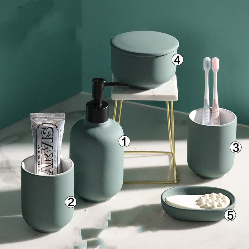Ceramic Bathroom Toilet Set - Multi-Color Home Storage & Vanity Accessories