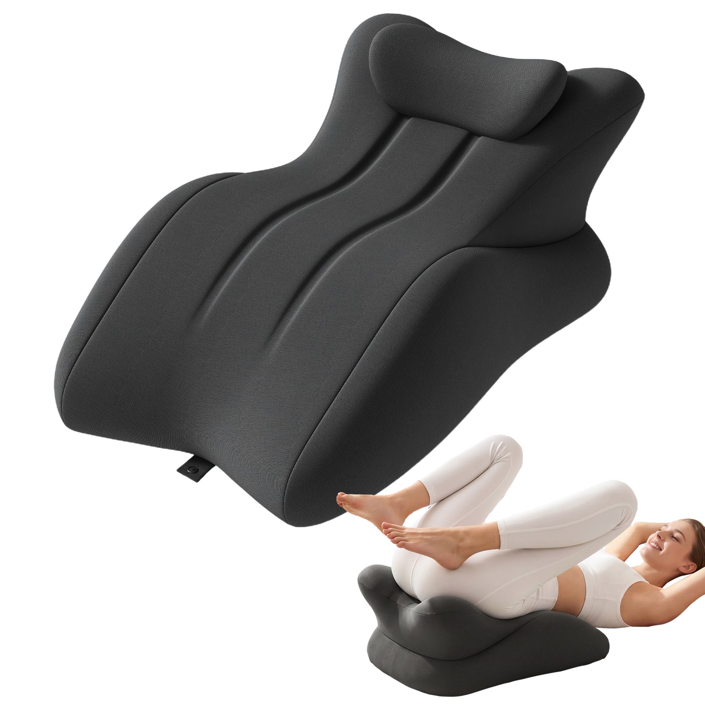 Ergonomic Memory Foam Wedge Pillow for Couples - Dark Grey