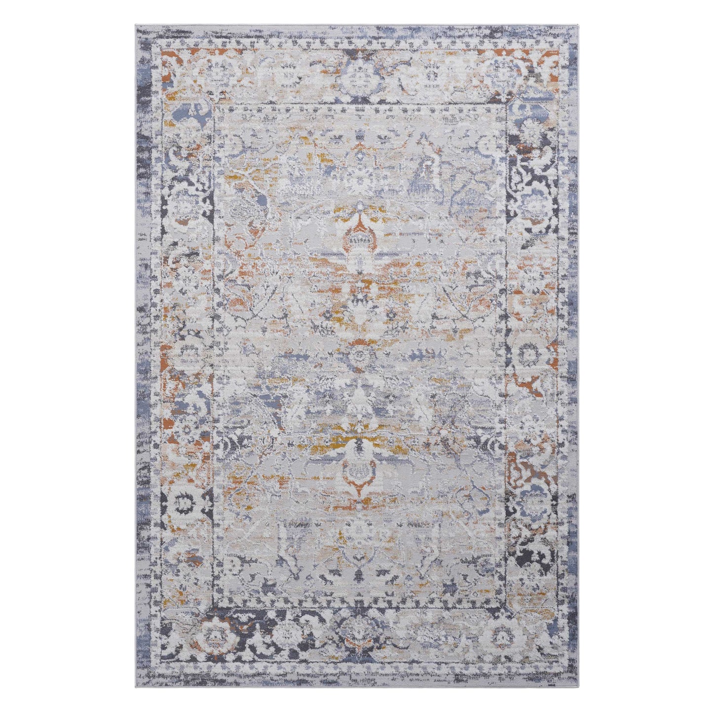 PAYAS 6X9 Ivory Grey Traditional Area Rug