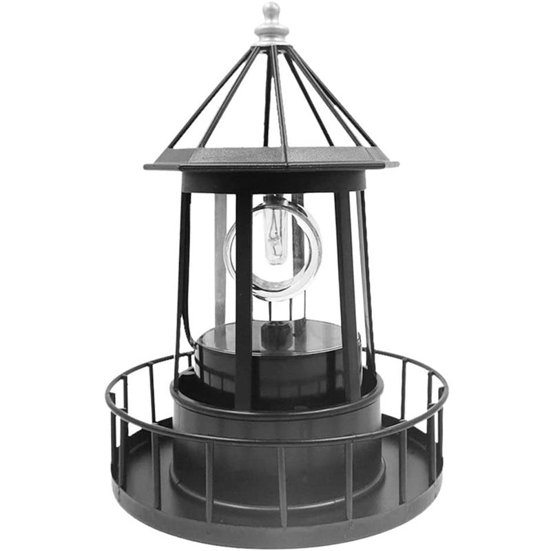 Large Solar Rotating Lighthouse LED Lawn Lamp - Weatherproof Garden Light