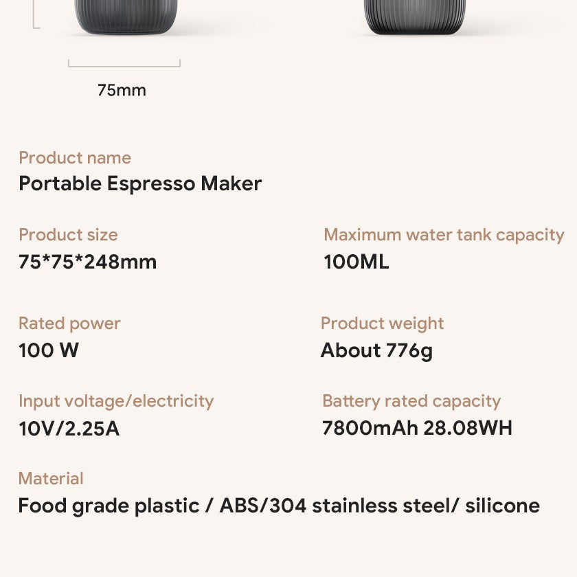USB-Charged Mini Espresso Maker for Outdoor Use - Compact & Portable Coffee Machine