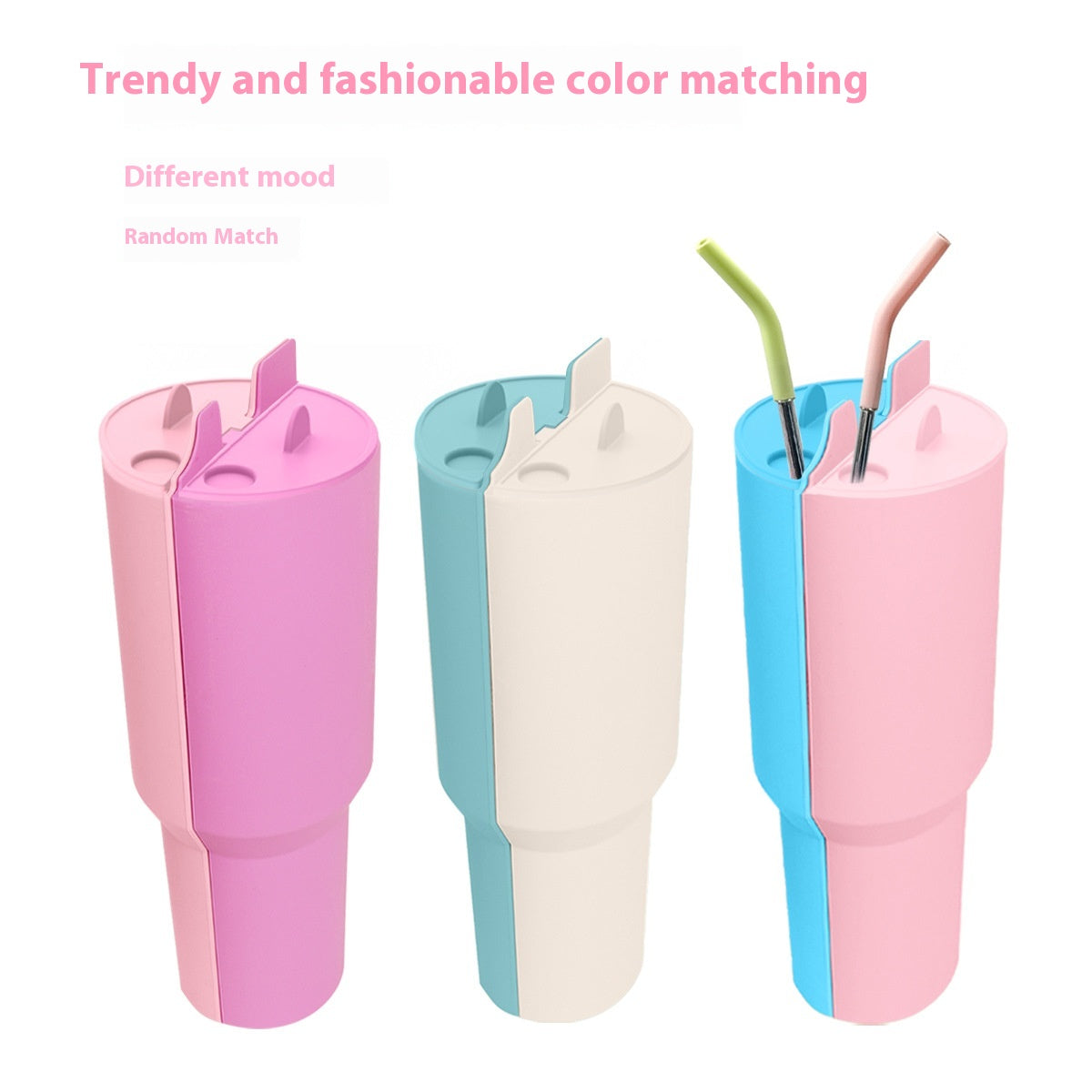 Large Capacity Vacuum Insulated Drink Cup - Multi-Color Silicone Liner 30oz/40oz