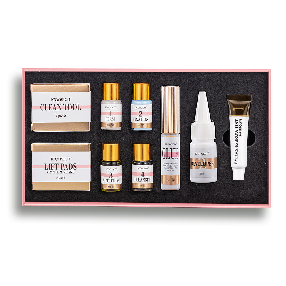 Lash Lift and Eyebrow Tint Kit - Professional Eyelash Perming & Dyeing Set