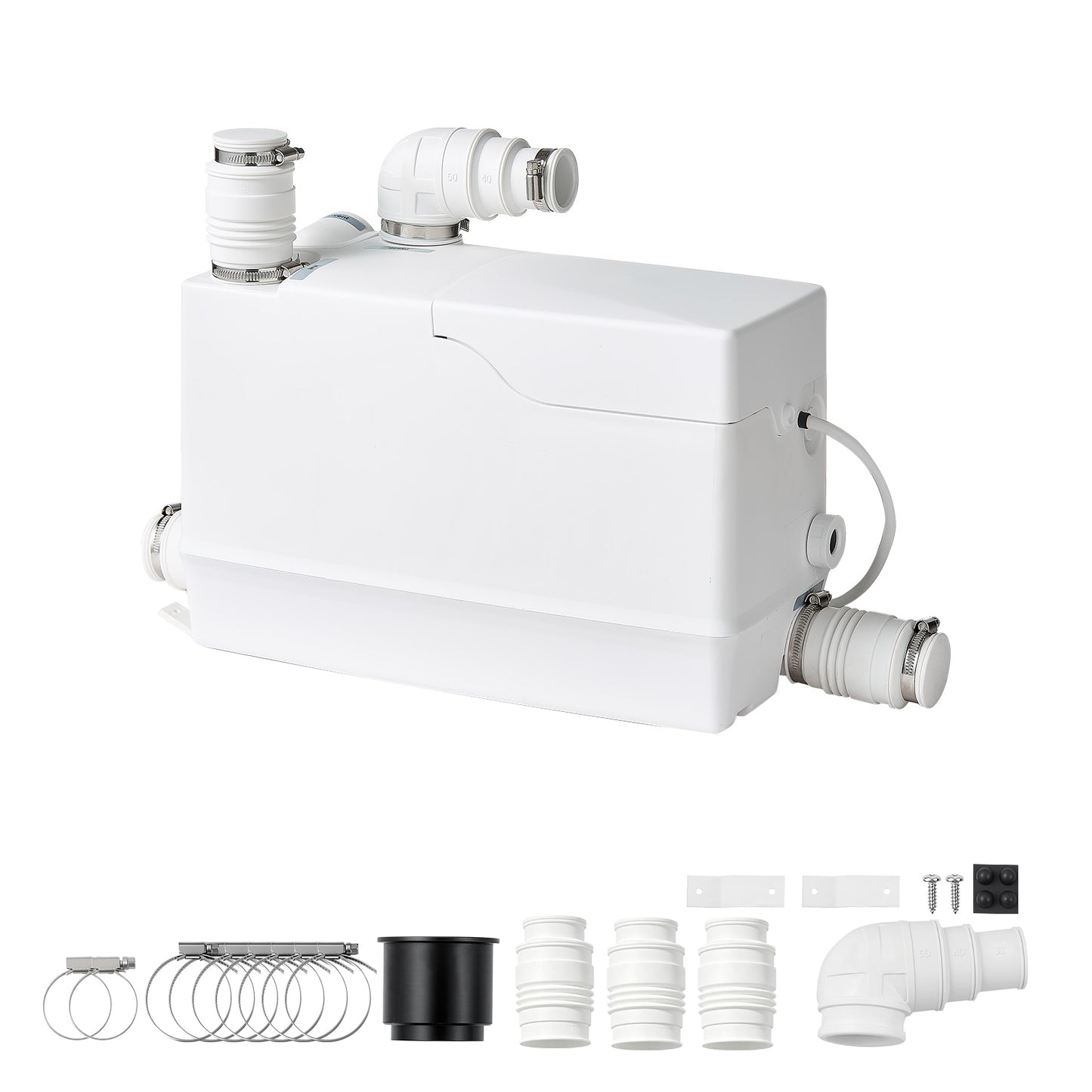 800W Utility Sink Pump with 3 Inlets for Waste Water Disposal - Gray