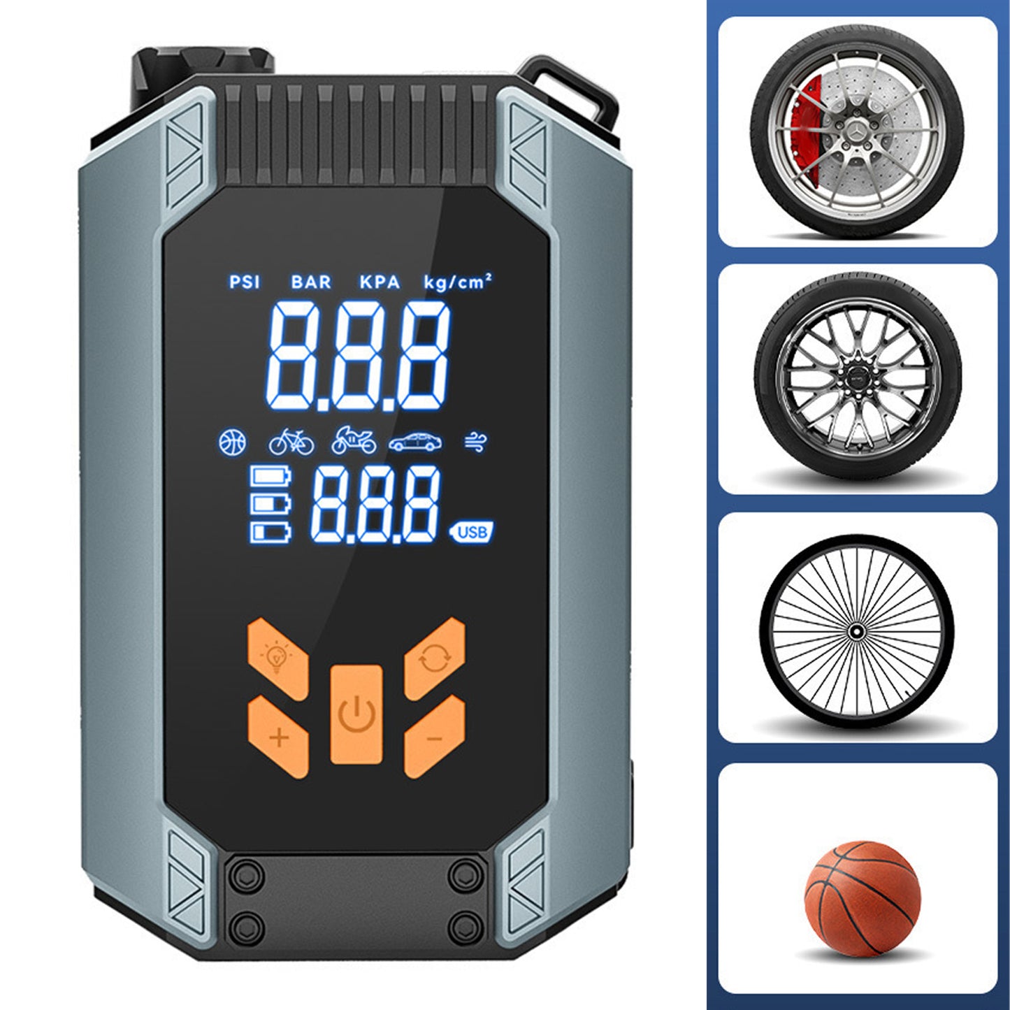 Cordless Tire Inflator 150PSI Auto Shutoff 6000mAh Electric Portable