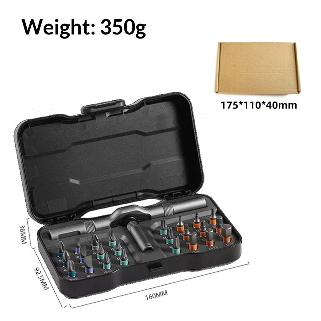 24-in-1 Ratchet Screwdriver Set with T-Handle and Cr-V Steel Blades