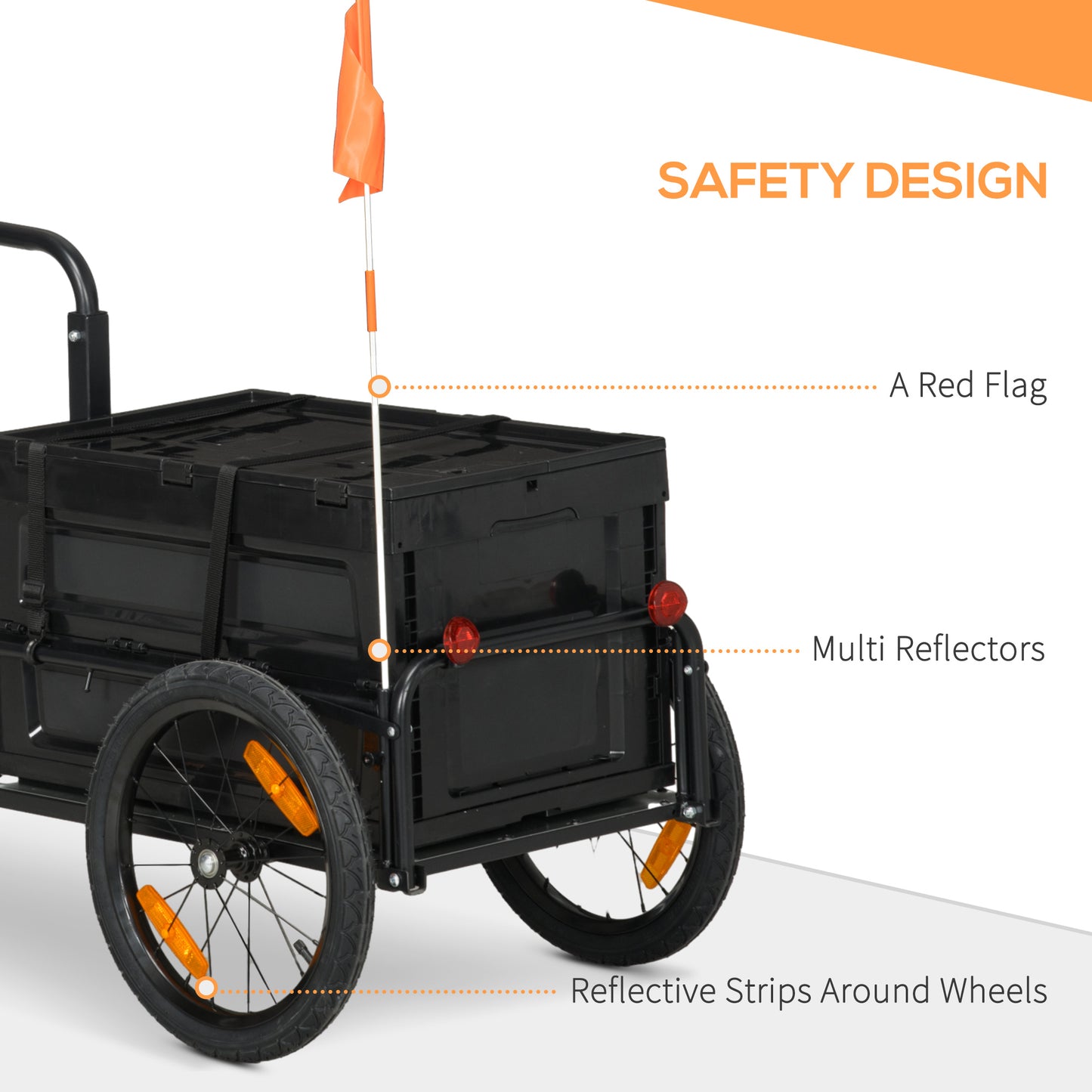 Bicycle Cargo Trailer with Removable Storage Box - Black