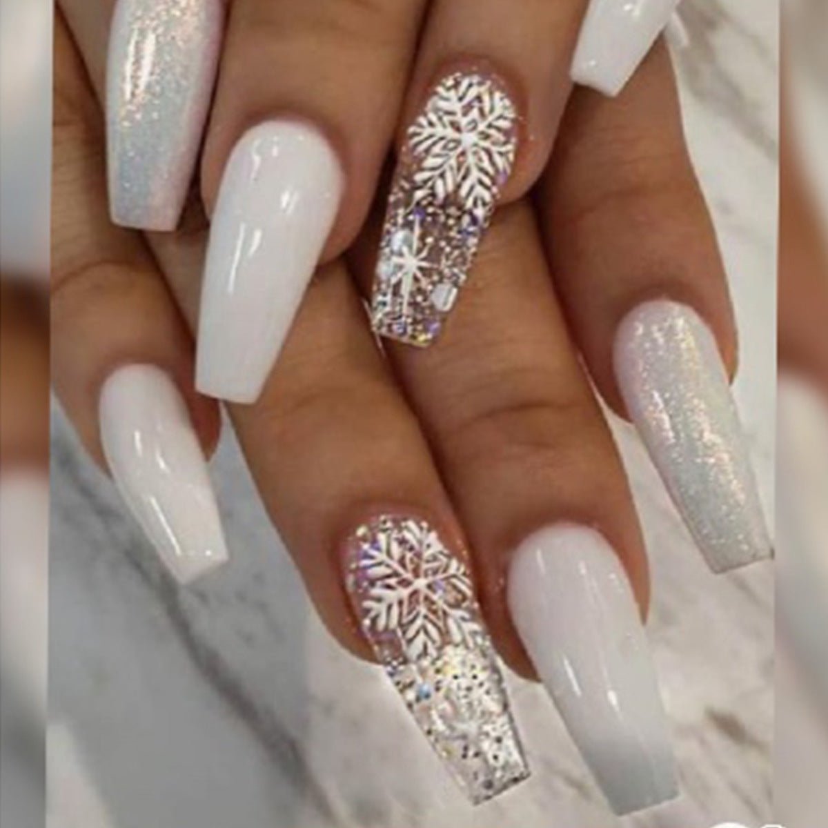Nail Art Stickers Decals for Glitter Short Ballet Nails 24 Pieces