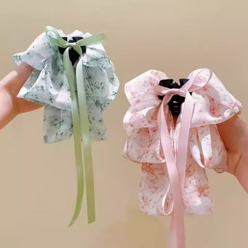 Sweet Bow Hair Clip for Women - Snow Yarn Headband & Hairpin Accessories