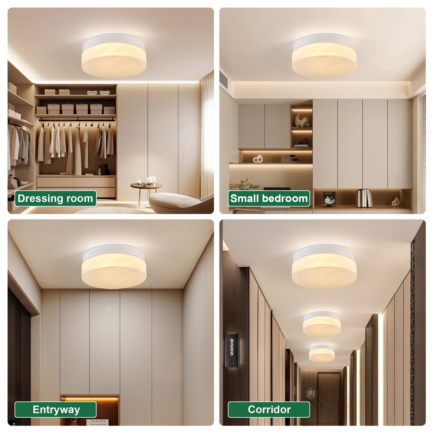 12 Inch LED Flush Mount Ceiling Light - 24W Round Fixture for Home