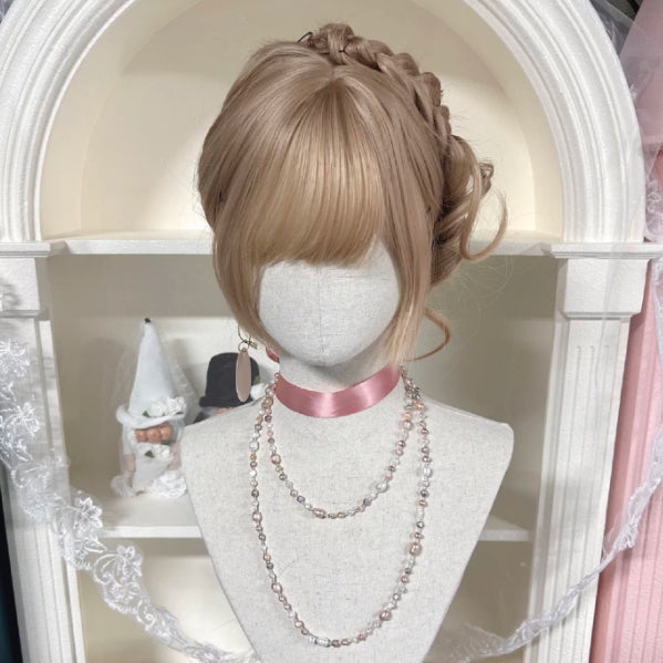 Custom Braided Wig Sweet-Girl Style Full-Head Updo with Side - Multiple Colors
